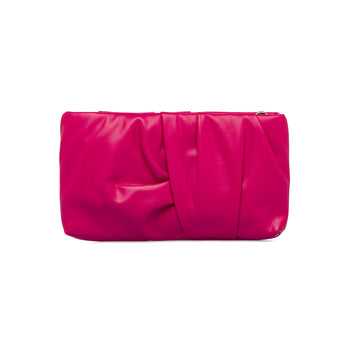 Clutch fucsia effetto arricciato da donna Lora Ferres, Borse e accessori Donna, SKU b514000355, Immagine 0